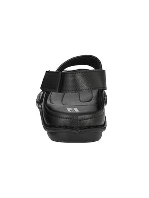 black leatherette back strap sandals - 16304679 - Standard Image - 3