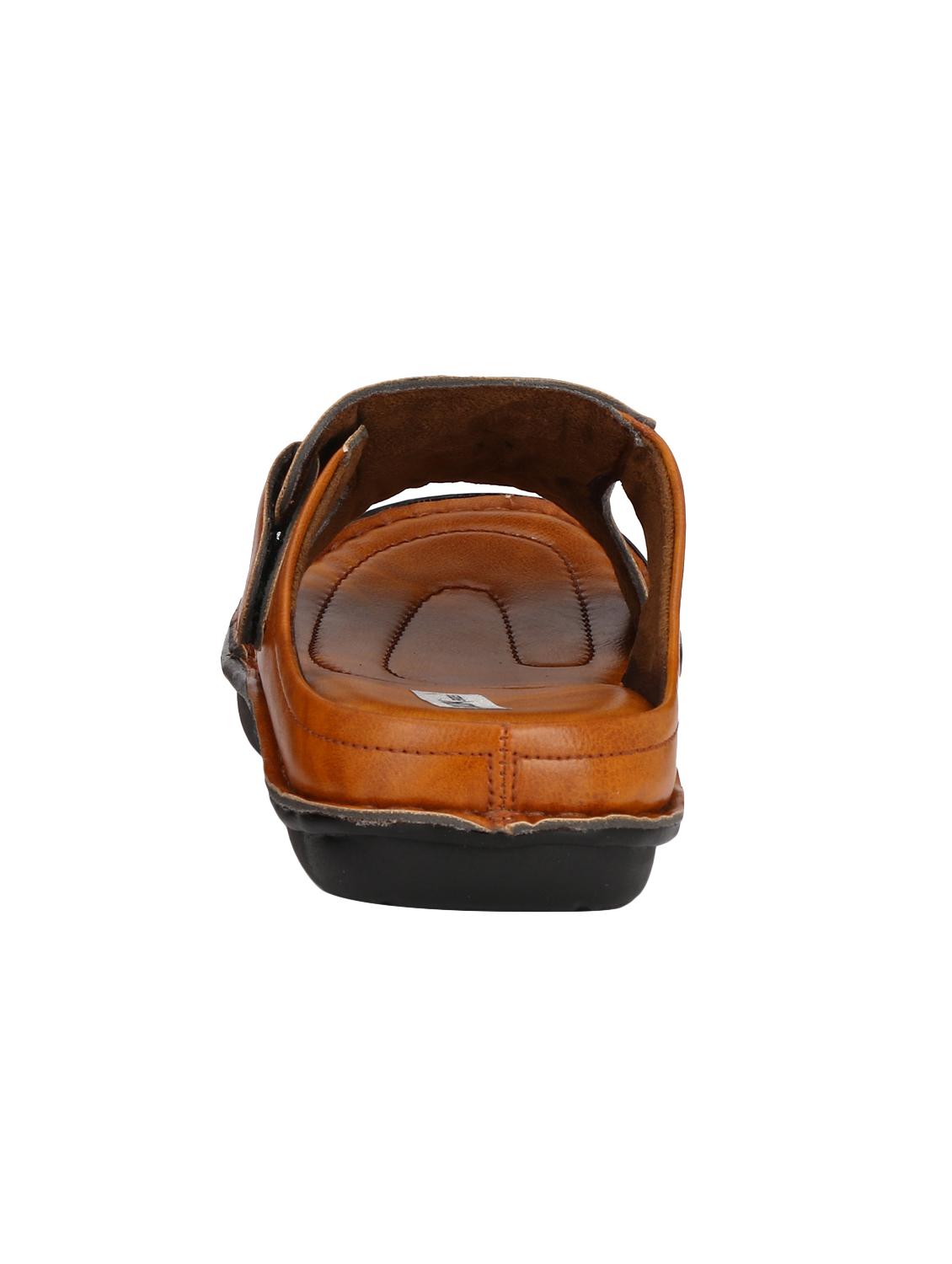 tan leatherette slip on sandals - 16304682 - Zoom Image - 3