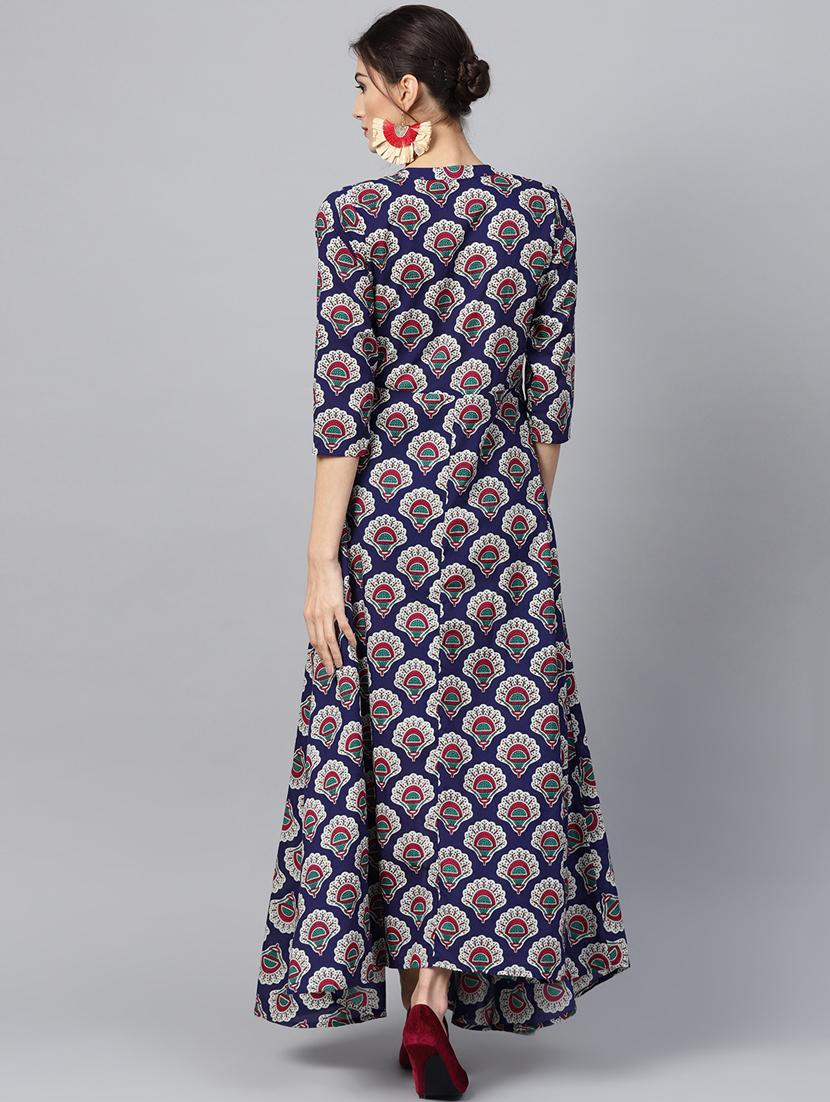 indigo printed ethnic dress - 16305720 - Zoom Image - 3