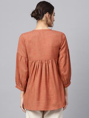 Solid a-line kurti - 16305734 - Standard Image - 3