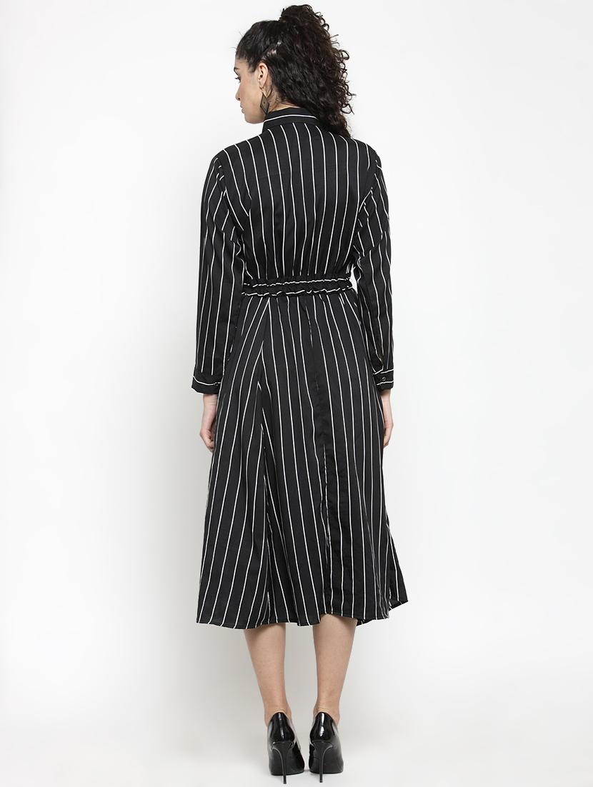 tie knot button up striped a-line dress - 16306698 - Zoom Image - 3