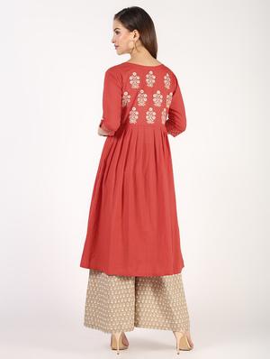 block print kurta palazzo set - 16308009 - Standard Image - 3