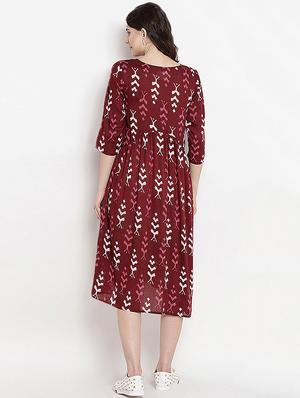 round neck gathered detail maternity dress - 16308786 - Standard Image - 3