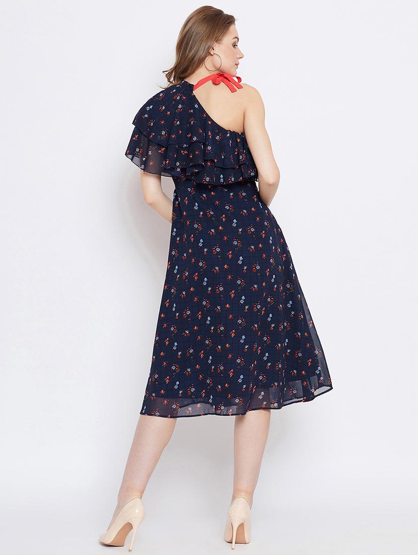 tie knot ruffled a-line dress - 16308839 - Zoom Image - 3