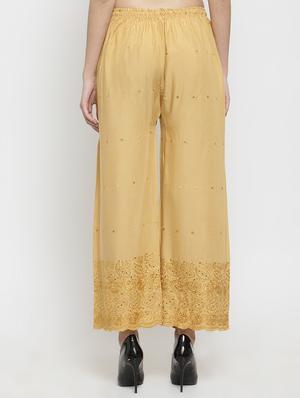 embroidered solid palazzo - 16309470 - Standard Image - 3
