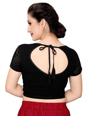 net sleeves solid blouse - 16310188 - Standard Image - 3