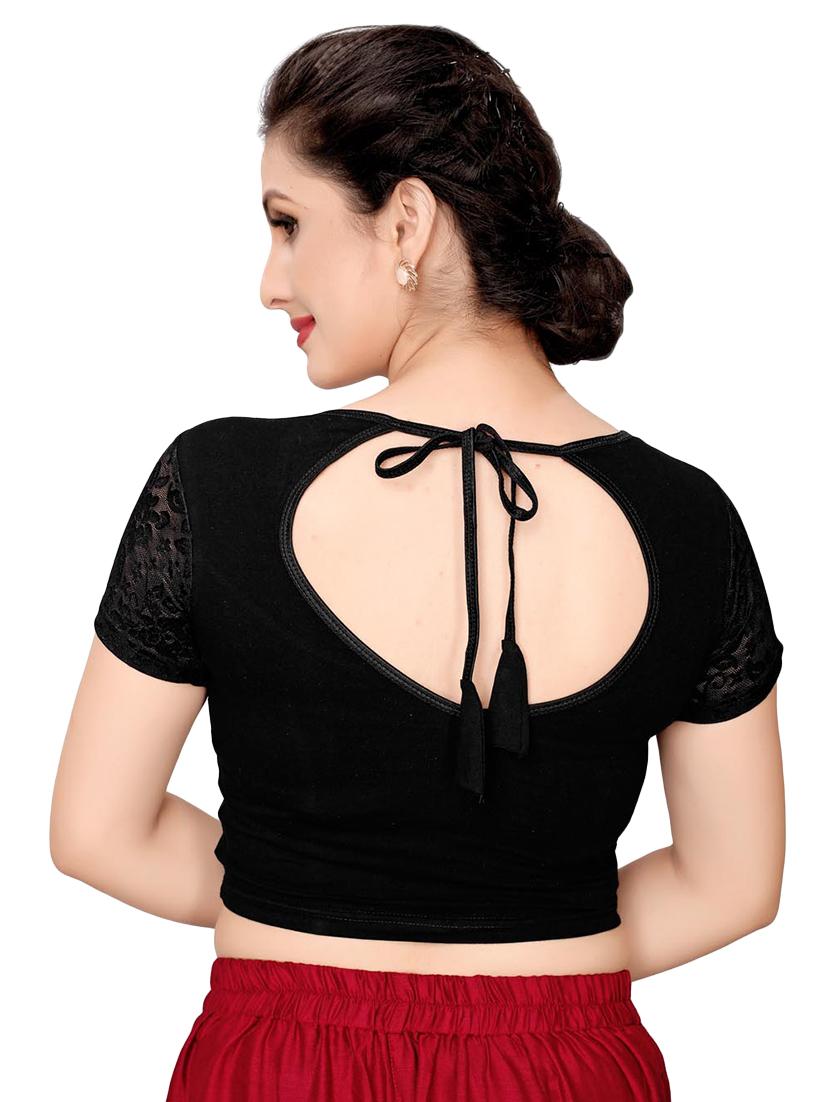 net sleeves solid blouse - 16310188 - Zoom Image - 3
