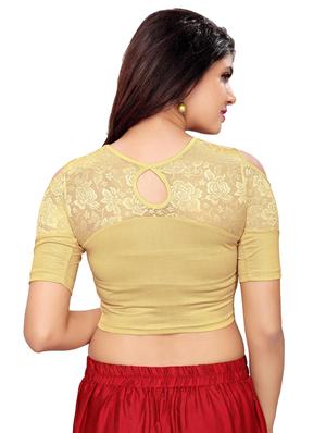 Net sleeves solid blouse - 16310193 - Standard Image - 3