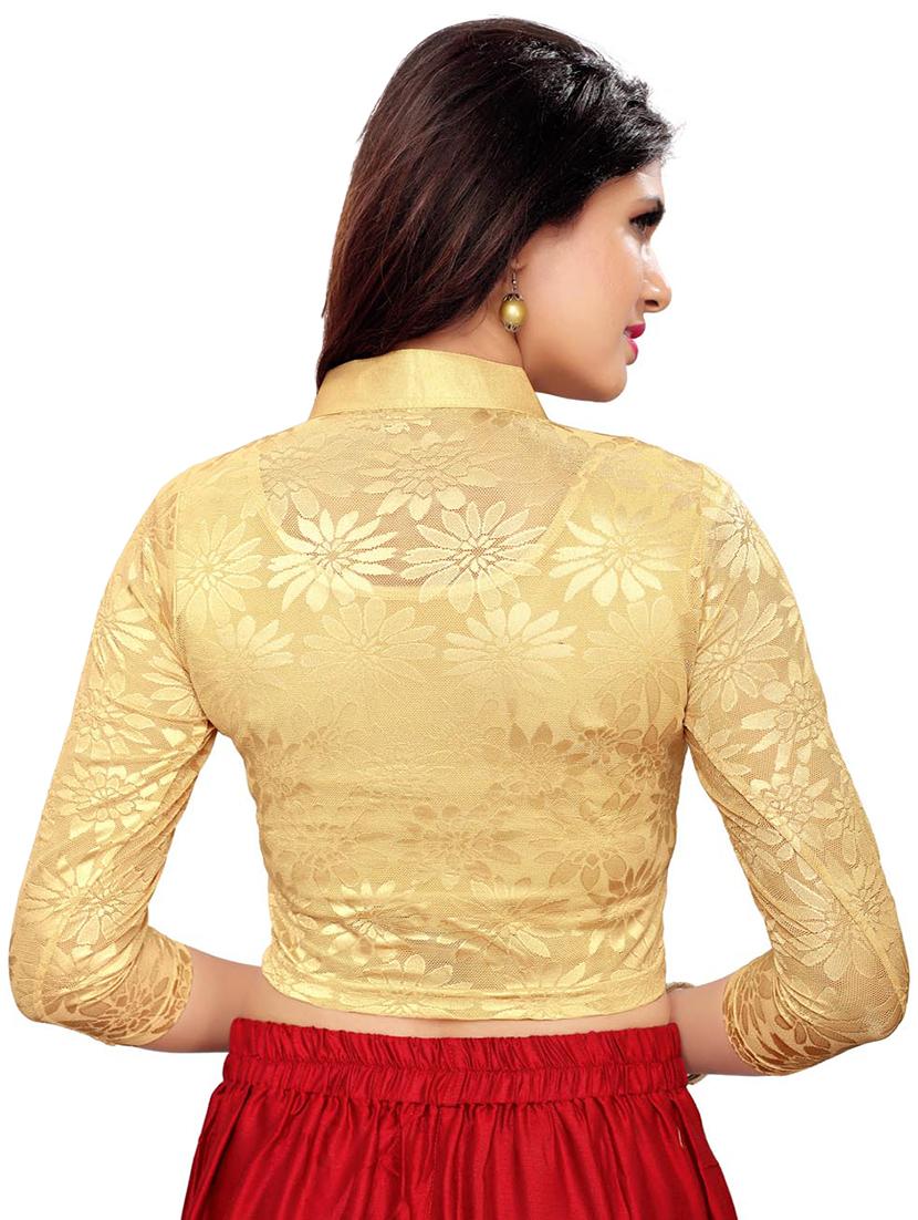 Net sleeves solid blouse - 16310198 - Zoom Image - 3