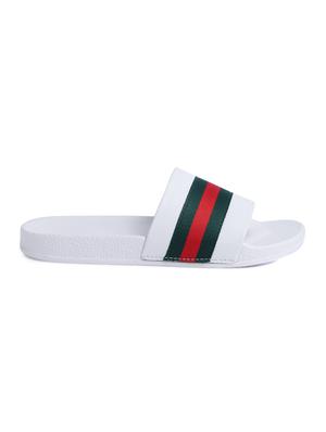 white rubber slip on flip flops - 16310332 - Standard Image - 3