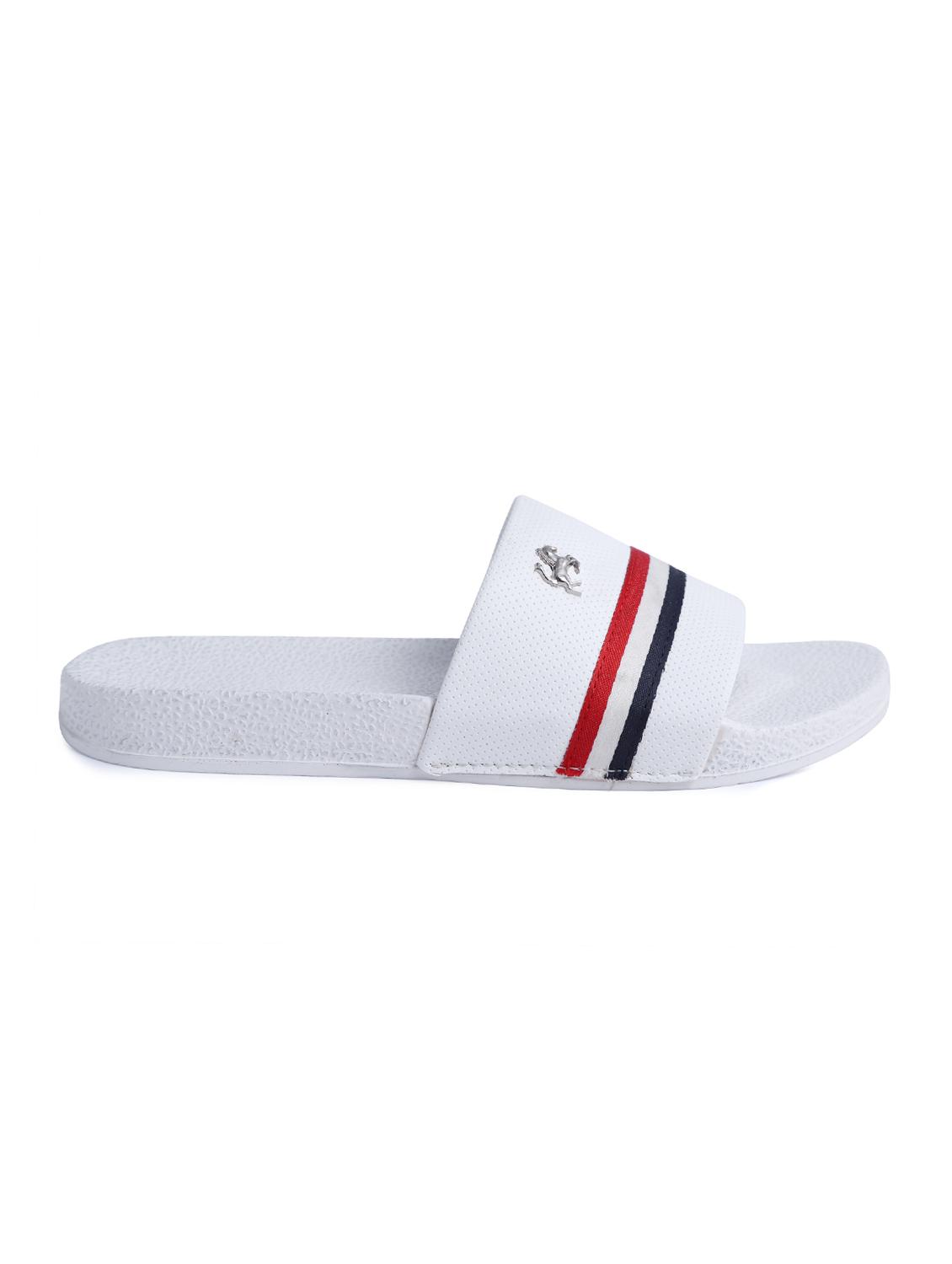 white leatherette slip on flip flops - 16310339 - Zoom Image - 3