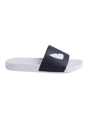 black leatherette slip on flip flops - 16310344 - Standard Image - 3
