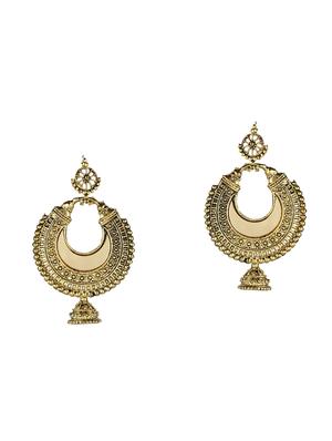 gold brass jhumka earring - 16310554 - Standard Image - 3