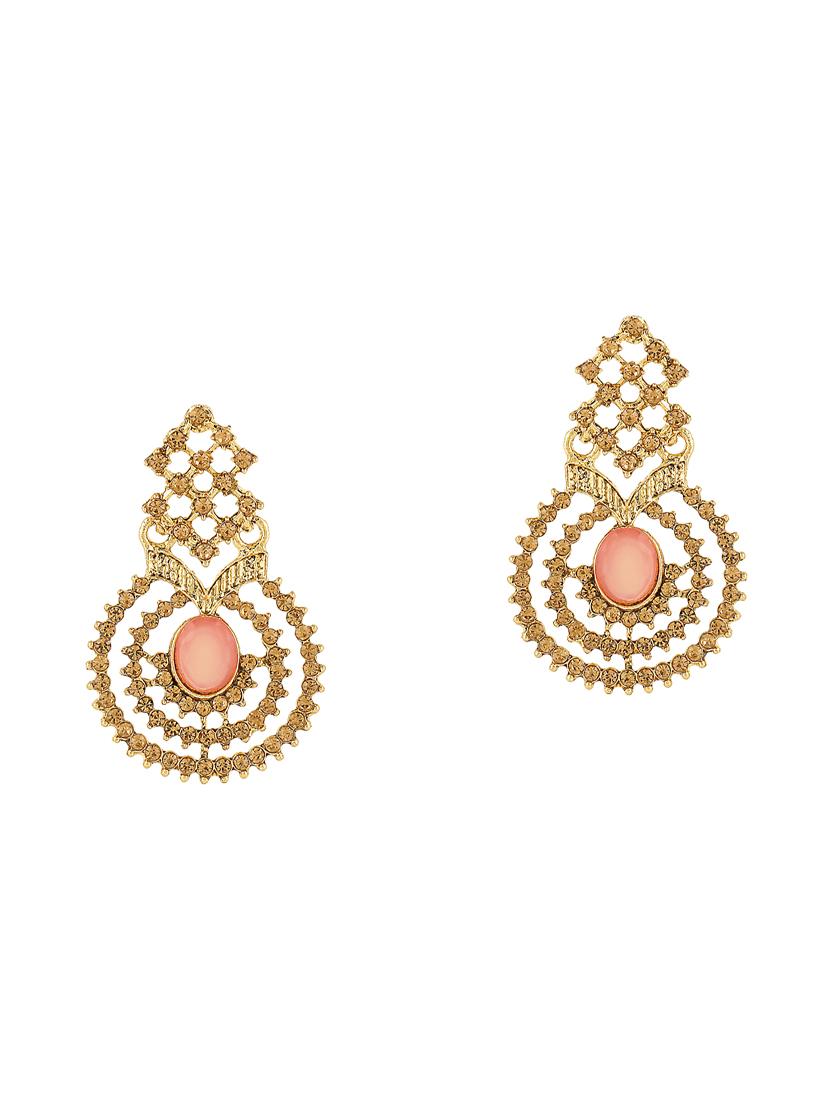 gold brass drop earring - 16310572 - Zoom Image - 3