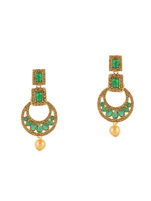 green brass drop earring - 16310575 - Standard Image - 3
