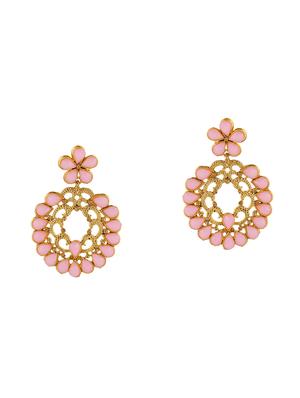 pink brass drop earring - 16310581 - Standard Image - 3