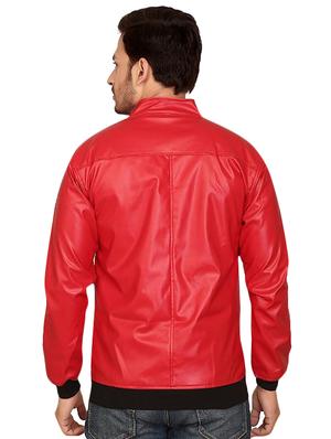 red faux leather biker jacket - 16310838 - Standard Image - 3