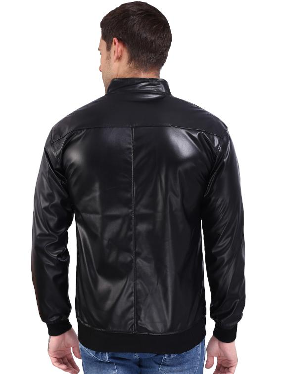 black faux leather biker jacket - 16310840 - Zoom Image - 3