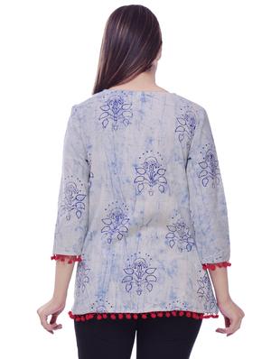 block print flared kurti - 16311170 - Standard Image - 3
