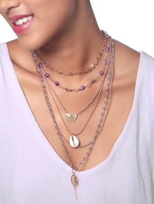 multi colored metal statement necklace - 16311677 - Standard Image - 3