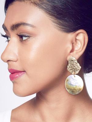 metallic metal drop earring - 16311703 - Standard Image - 3