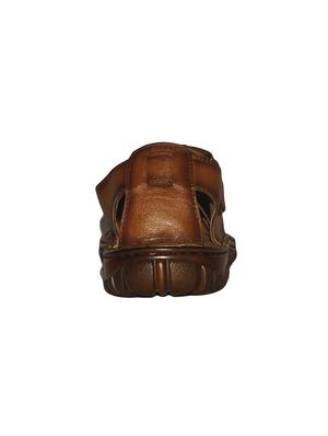 tan leatherette back strap sandals - 16312551 - Standard Image - 3