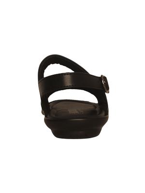 black leatherette back strap sandals - 16312555 - Standard Image - 3
