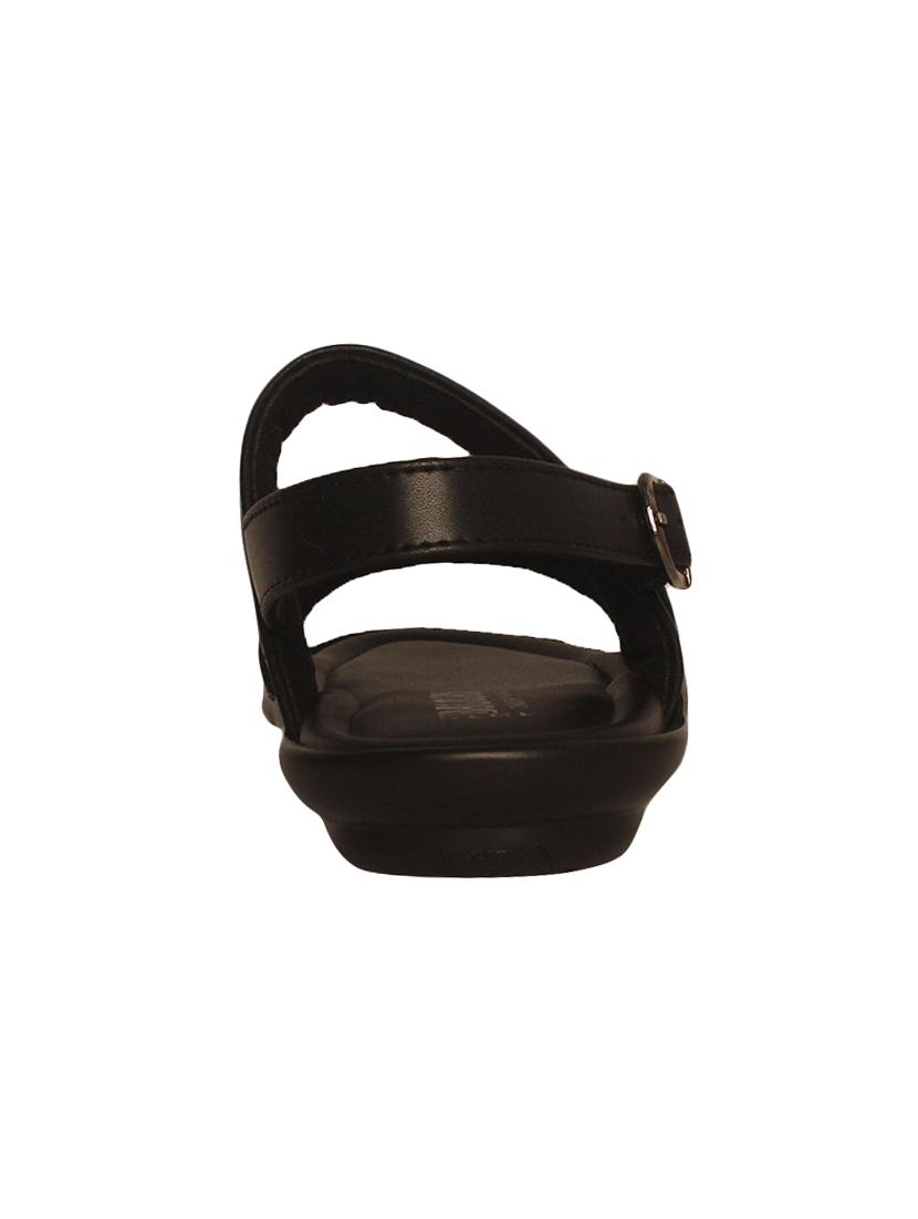 black leatherette back strap sandals - 16312555 - Zoom Image - 3