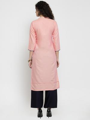 embroidered straight kurta - 16313971 - Standard Image - 3