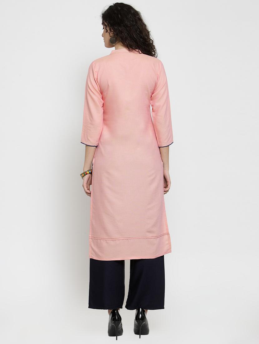 embroidered straight kurta - 16313971 - Zoom Image - 3