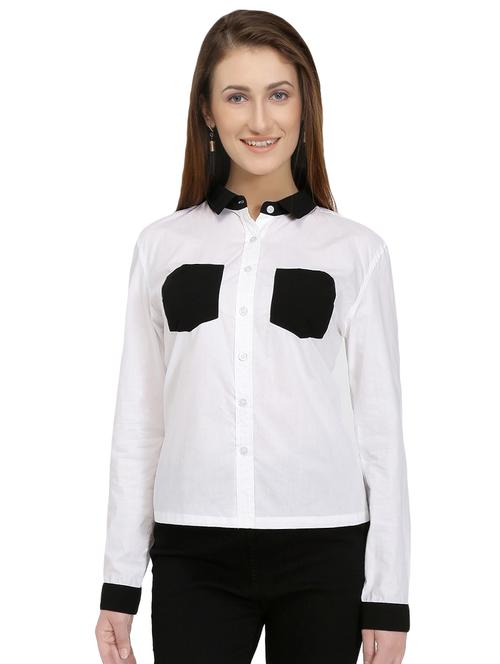 contrast pocket patch shirt - 16314132 - Standard Image - 1
