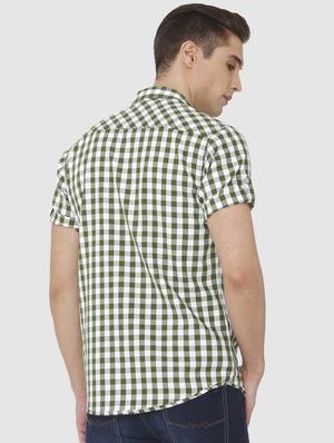 green checkered casual shirt - 16314230 - Standard Image - 3