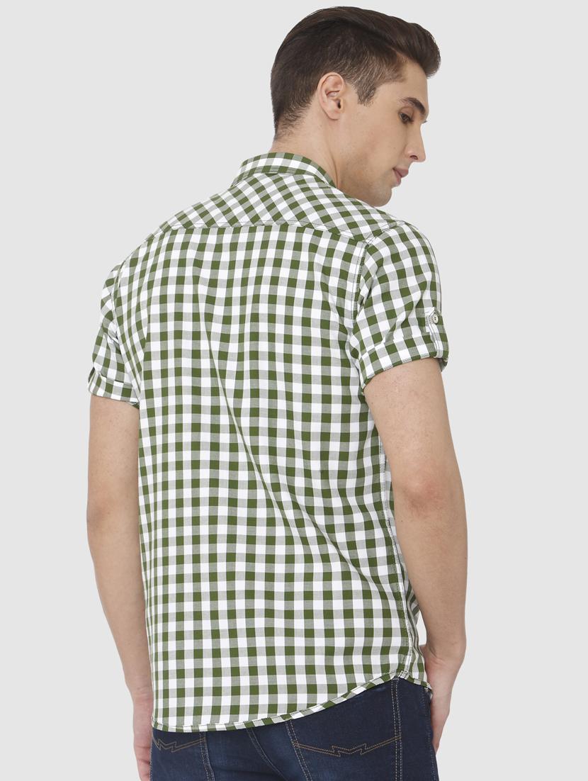 green checkered casual shirt - 16314230 - Zoom Image - 3