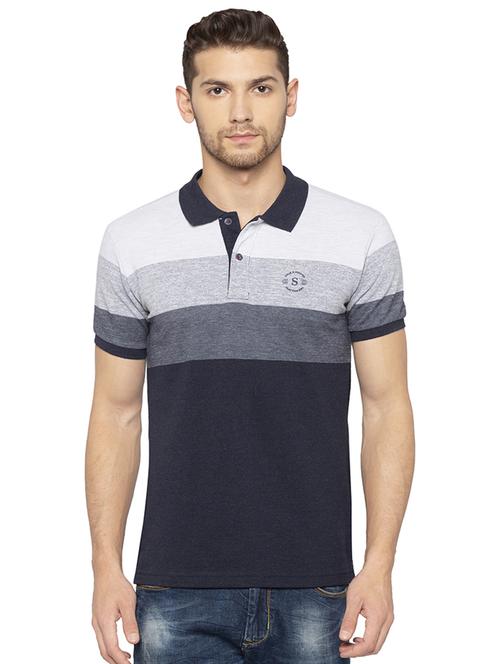 blue striped polo t-shirt - 16314348 - Standard Image - 1