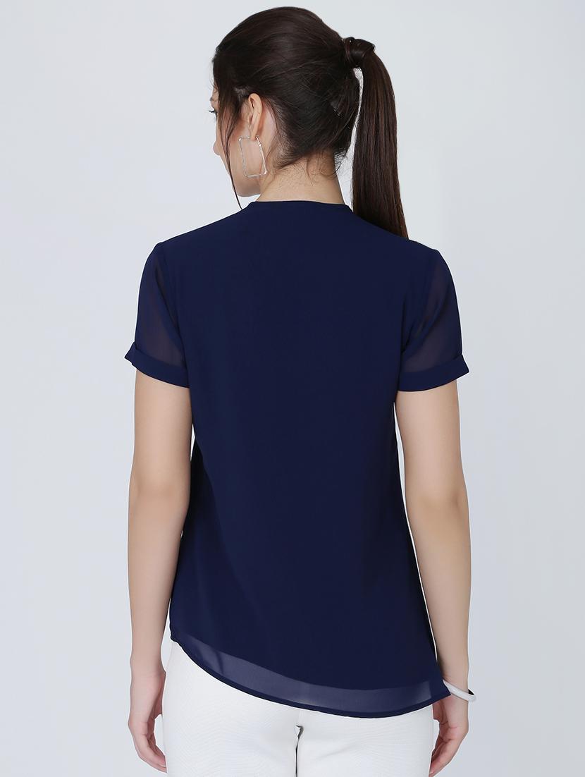 notch neck pleat detail top - 16314757 - Zoom Image - 3