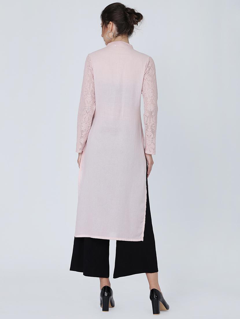 solid straight kurta - 16314957 - Zoom Image - 3