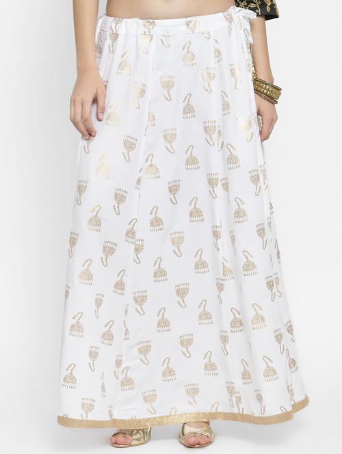 foil printed flared skirt - 16315199 - Standard Image - 1