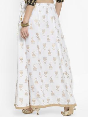 foil printed flared skirt - 16315199 - Standard Image - 3