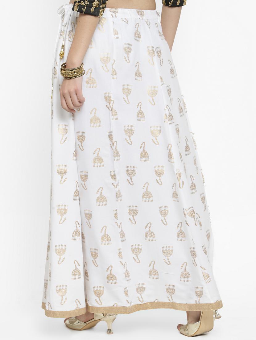 foil printed flared skirt - 16315199 - Zoom Image - 3