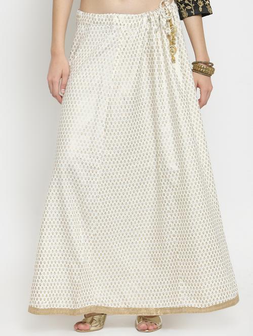 foil printed flared skirt - 16315209 - Standard Image - 1