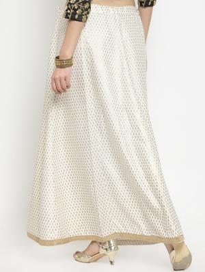 foil printed flared skirt - 16315209 - Standard Image - 3