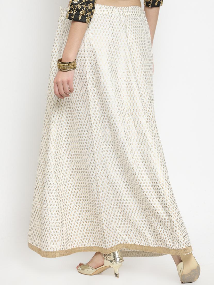 foil printed flared skirt - 16315209 - Zoom Image - 3