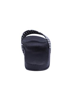 black leatherette slip on flip flops - 16315730 - Standard Image - 3
