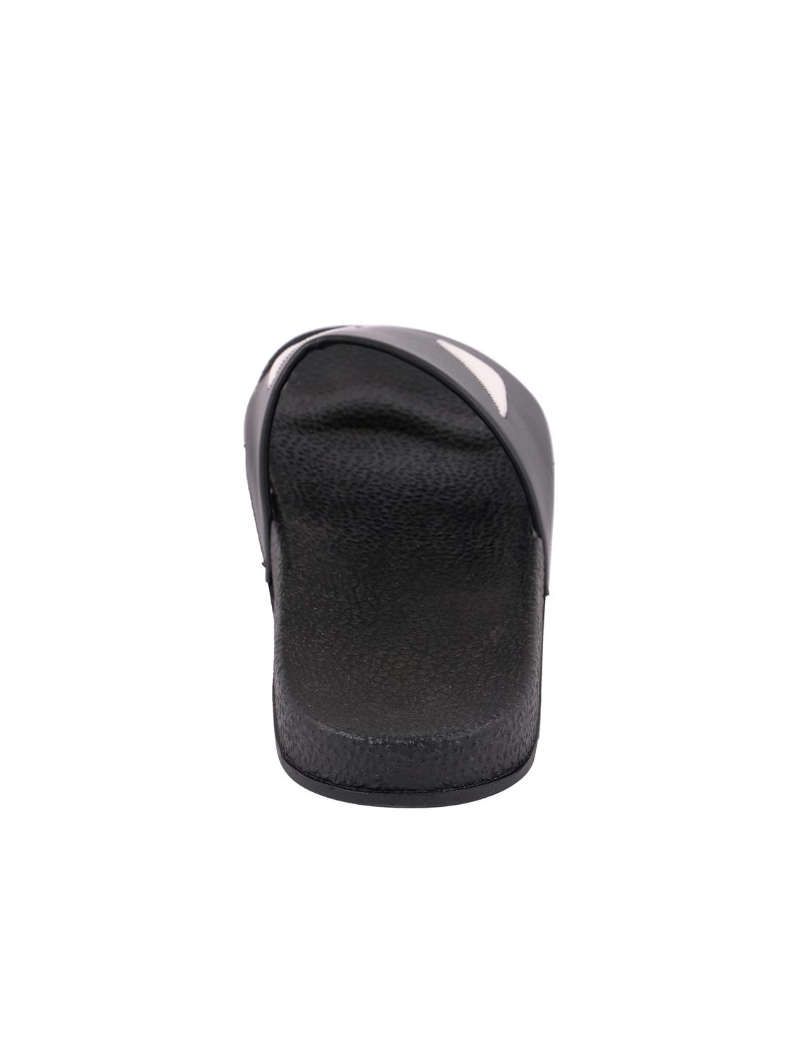 black leatherette slip on flip flops - 16315742 - Zoom Image - 3