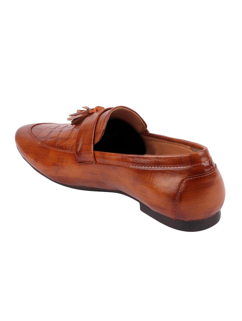 tan leatherette slip ons - 16316351 - Zoom Image - 3