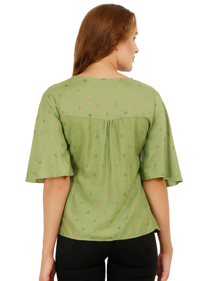 V-neck ruffle sleeved top - 16317075 - Zoom Image - 3