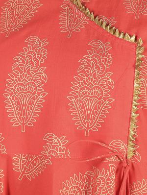 block printed angrakha kurta - 16317130 - Standard Image - 6