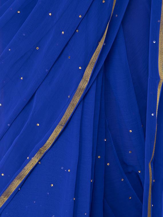 embellished bordered saree with blouse - 16319510 - Zoom Image - 3
