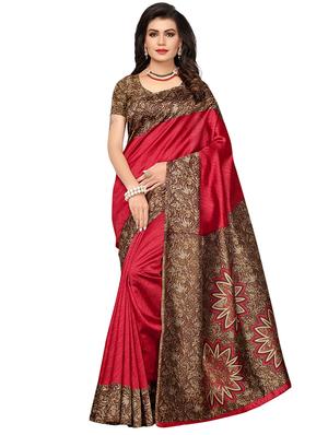 set of 2 multicolor printed saree combo with blouse - 16319629 - Standard Image - 3