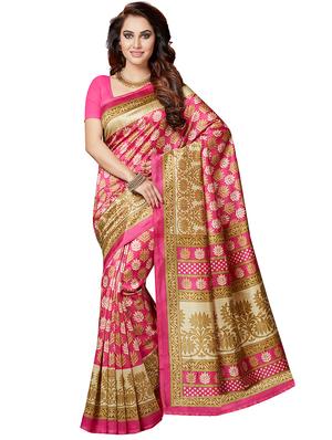 set of 2 multicolor printed saree combo with blouse - 16319633 - Standard Image - 3